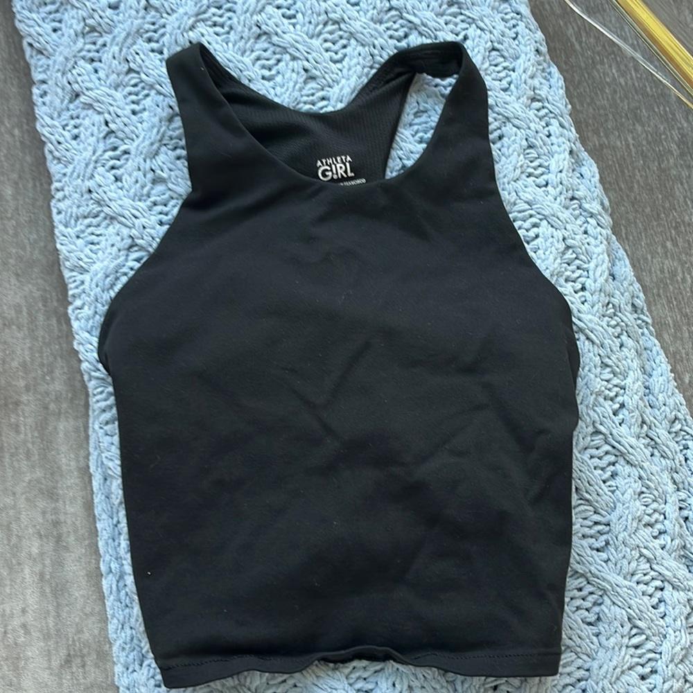 Athleta Girl M/8-10 Black Racer Back Tank Top